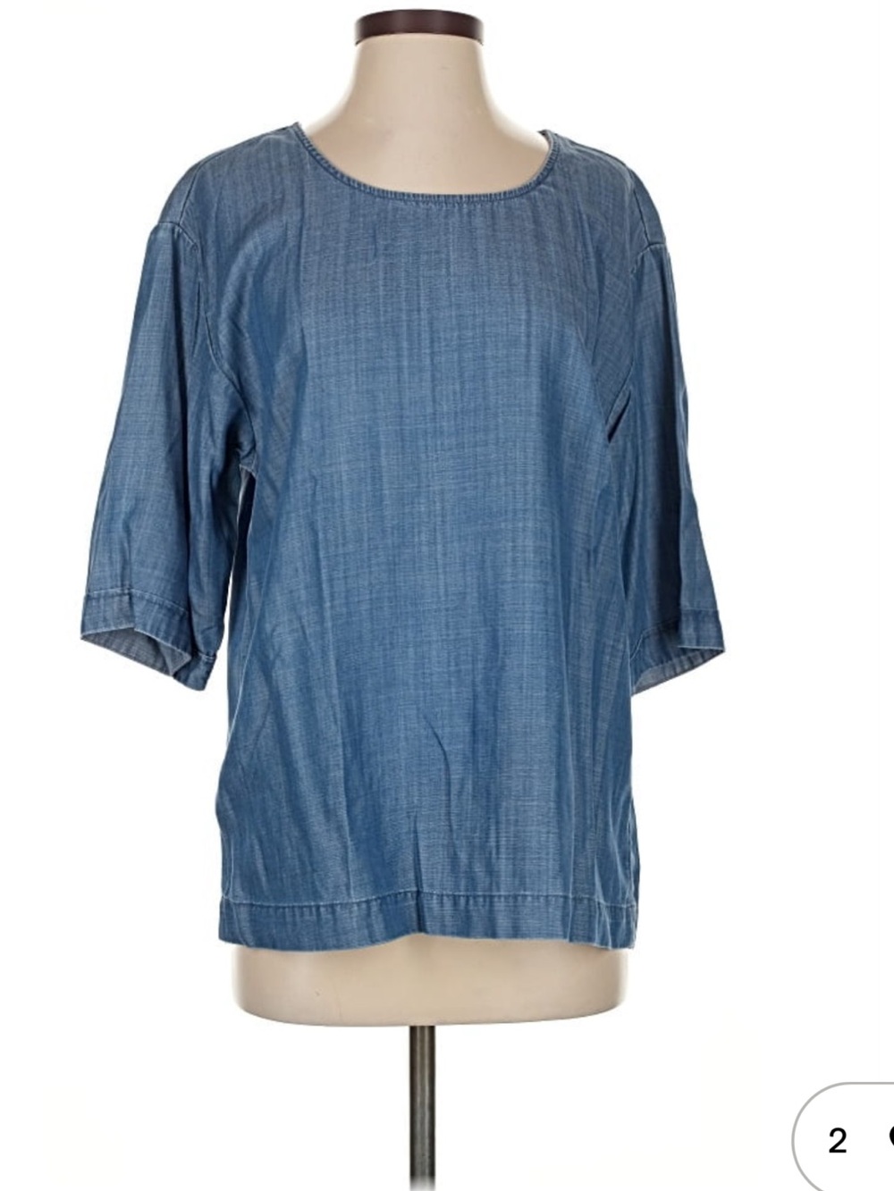 Tommy Bahama Blue Denim-Look Relaxed Women’s Top